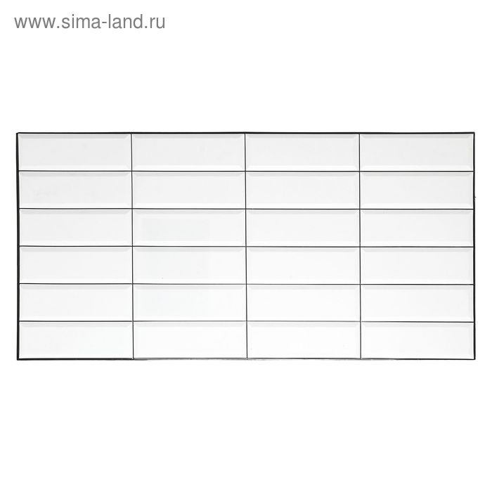 Панель ПВХ Плитка Белая черный шов 957х482 мм