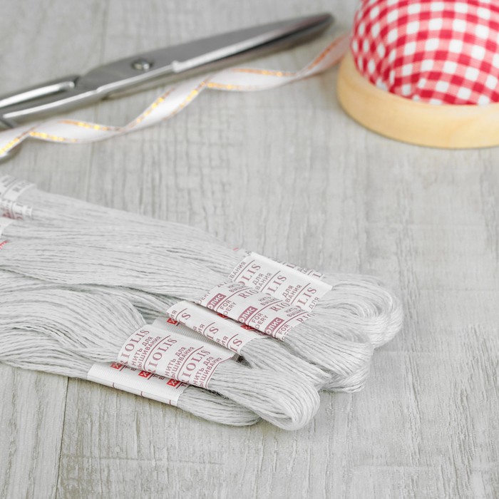 Нитки для вышивания, №902, 20±1м, цвет светло-серый