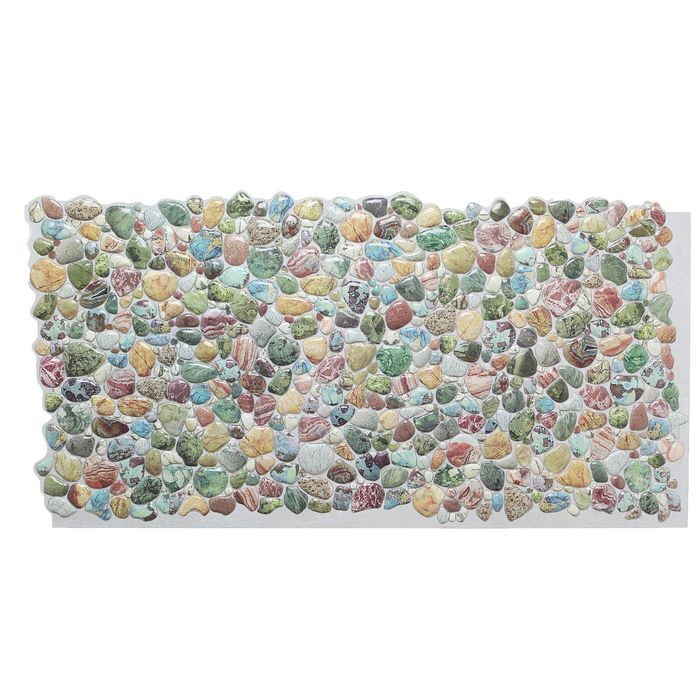 Панель ПВХ камень «Галька зелёная»