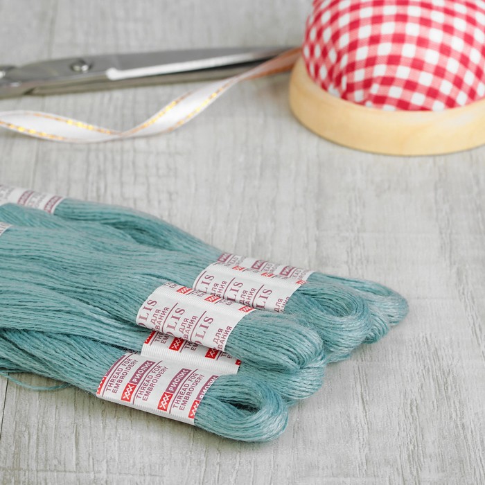 Нитки для вышивания, №417, 20±1м, цвет светло-серо-голубой