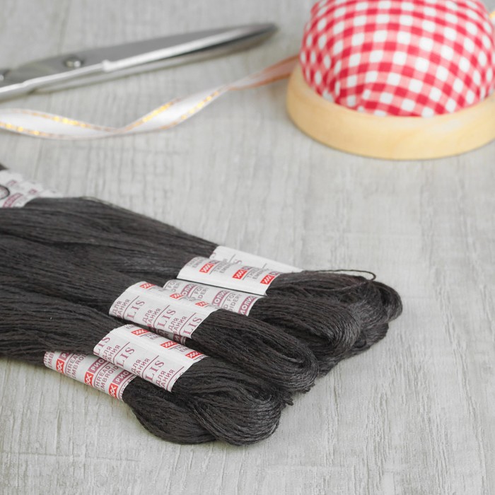 Нитки для вышивания, №930, 20±1м, цвет тёмно-серый