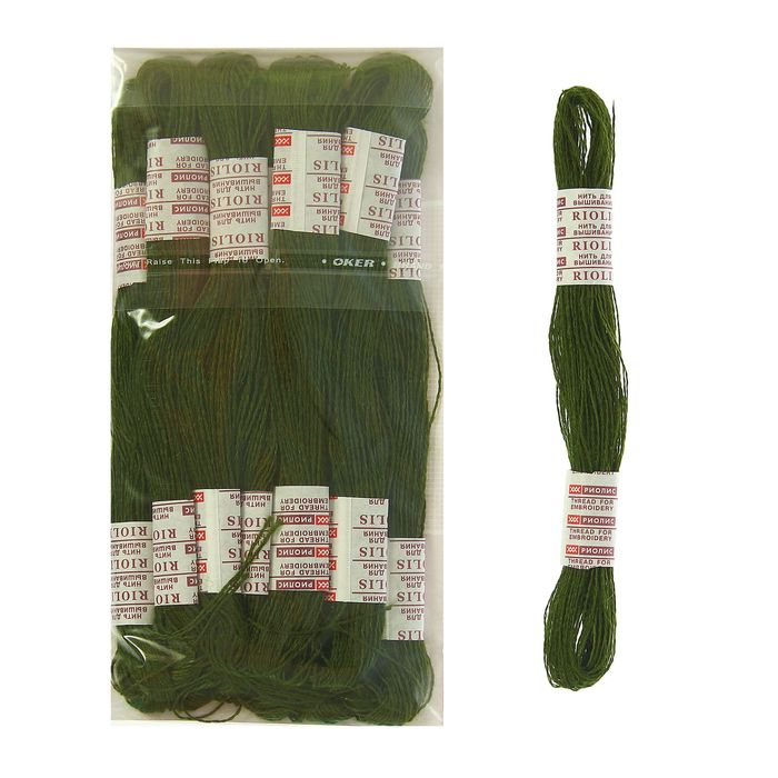 Нитки для вышивания, №375 защитный хаки