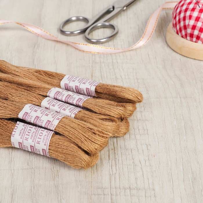 Нитки для вышивания, №832, 20±1м, цвет светло-бронзовый