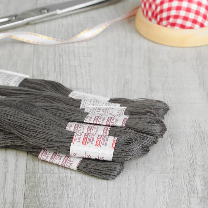 Нитки для вышивания, №935, 20±1м, цвет тёмный стальной