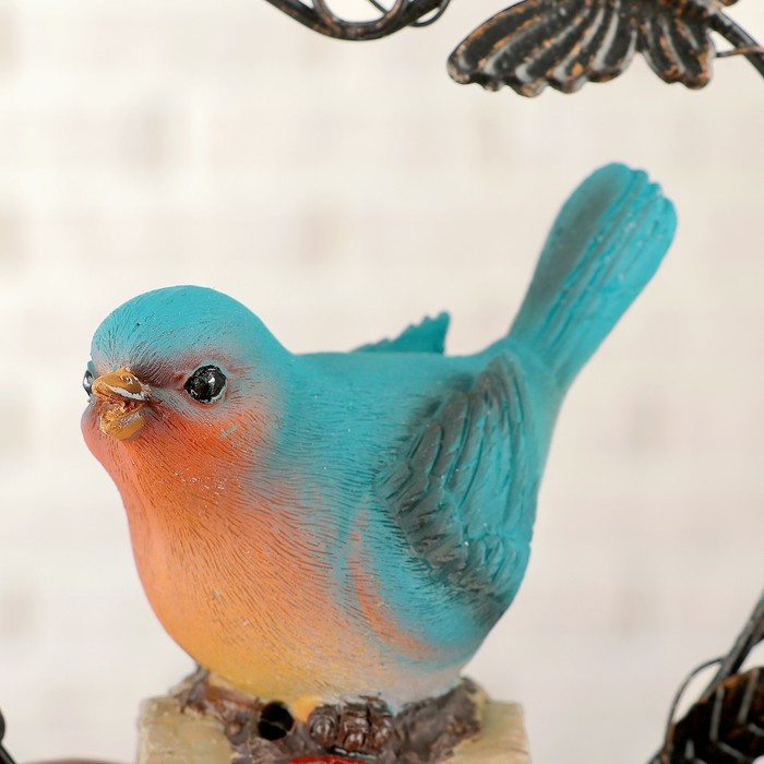 Подвесной декор "Птичка на пне" с датчиком движения