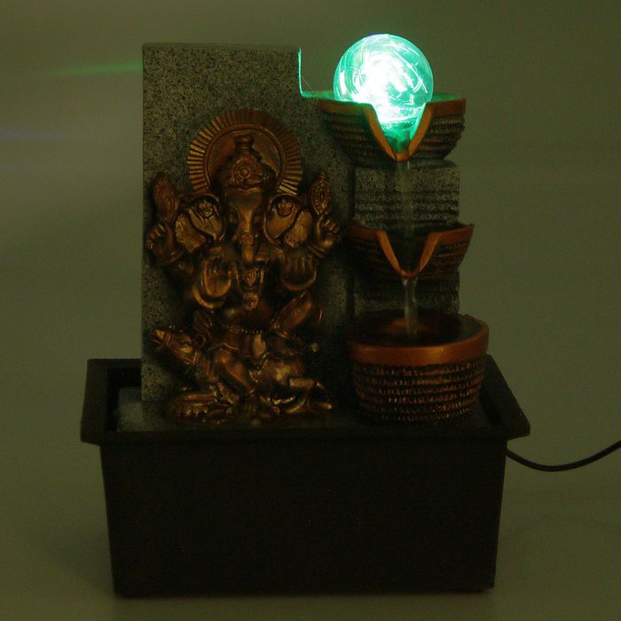 Фонтан настольный "Ганеша" со светящимся шаром