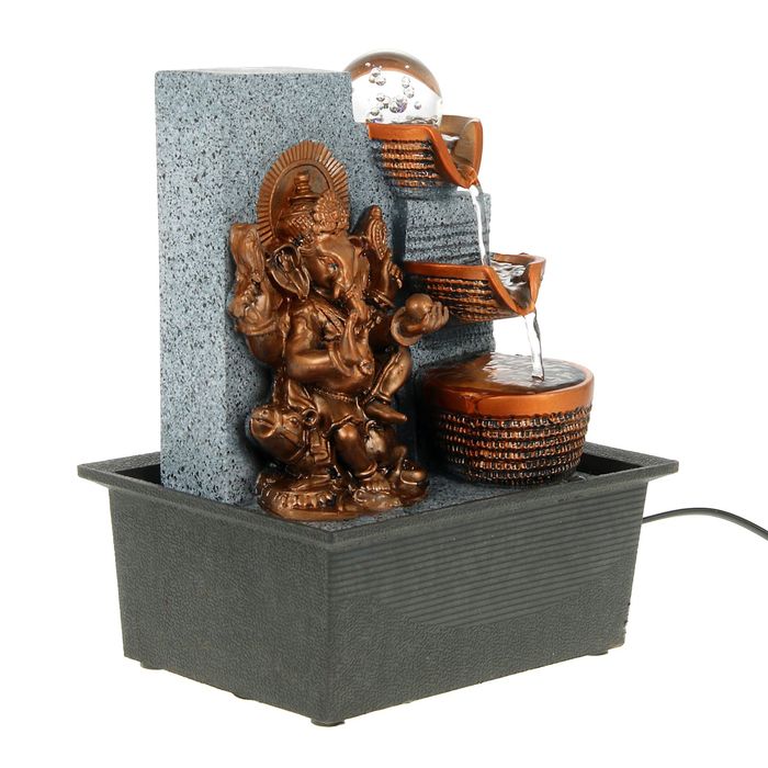 Фонтан настольный "Ганеша" со светящимся шаром