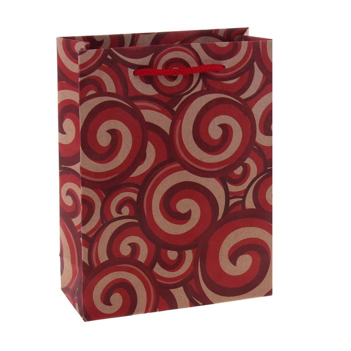 Пакет крафт "Завитки", 15 х 20 х 6 см