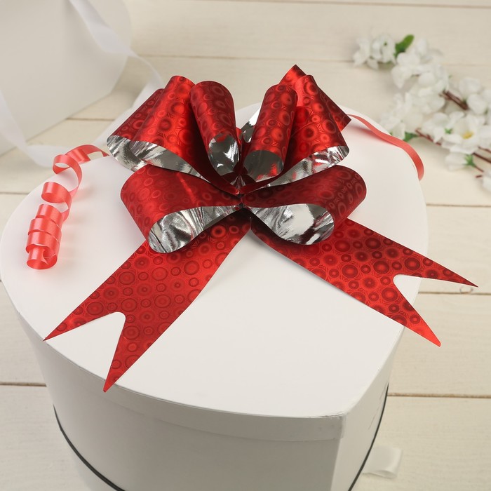 Бант-бабочка №4,5 "Капли", цвет красный