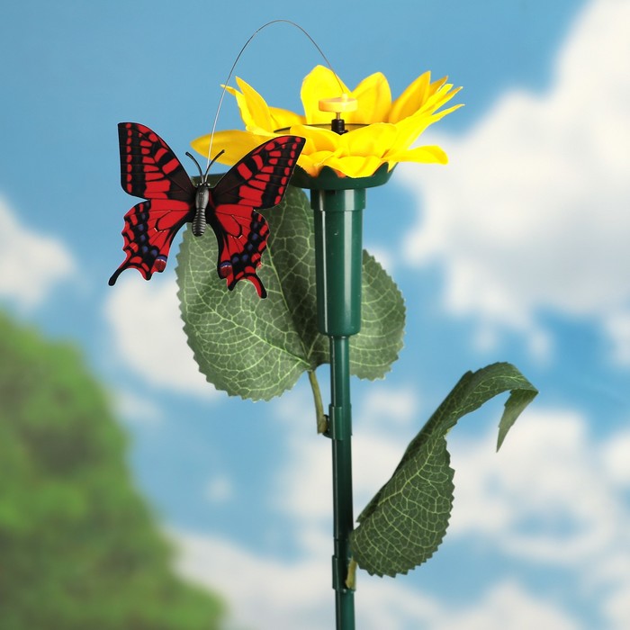 Декоративный штекер "Подсолнух с бабочкой" микс