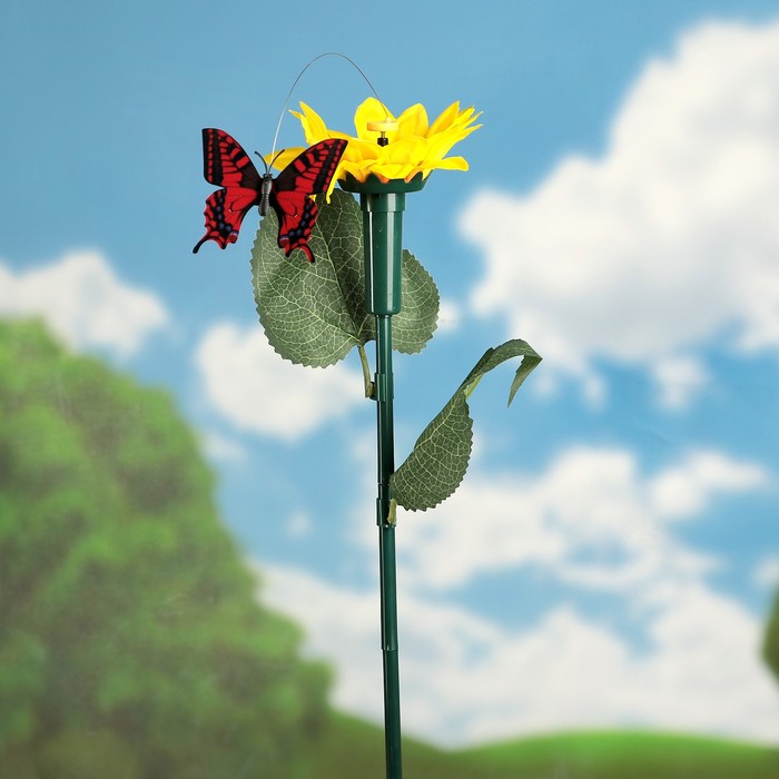 Декоративный штекер "Подсолнух с бабочкой" микс