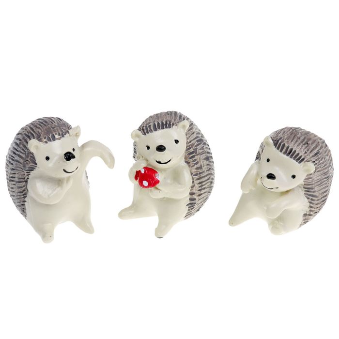 Фигурка для цветочного горшка "Ёжик" микс