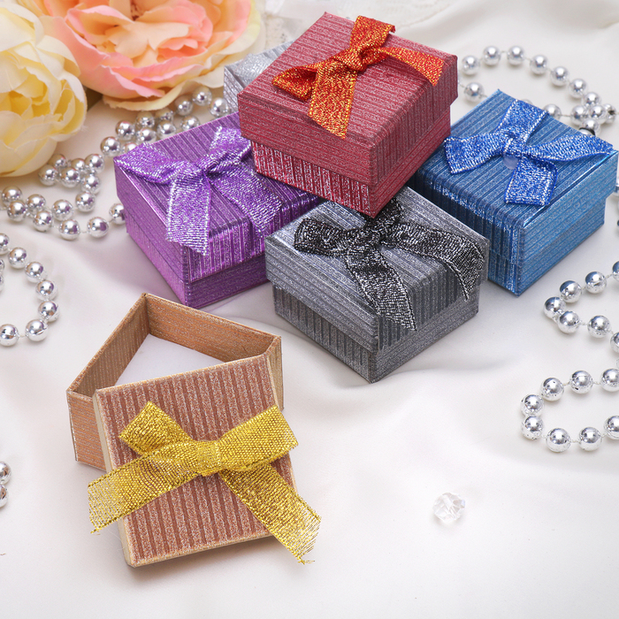 Коробочка подарочная под кольцо &quot;Полоска&quot;, цвет МИКС