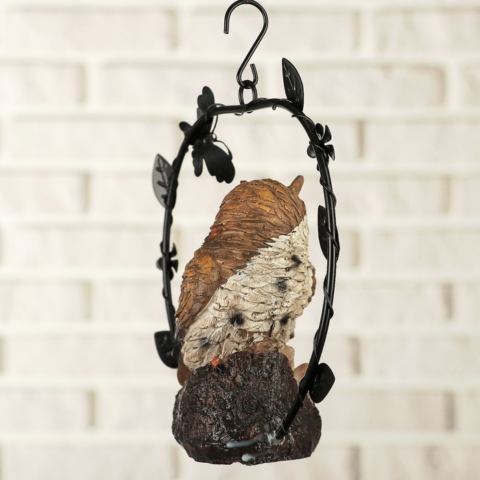Подвесной декор "Сова на пне" с датчиком движения
