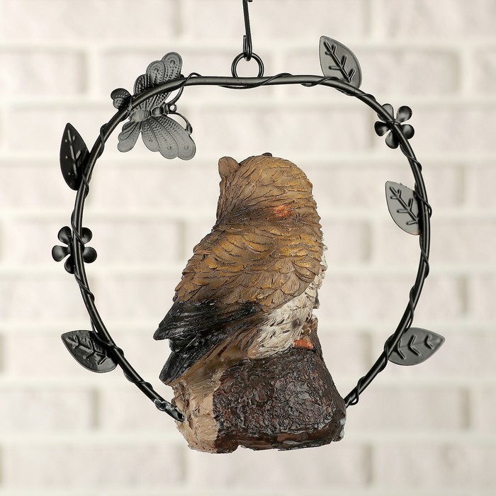 Подвесной декор "Сова на пне" с датчиком движения