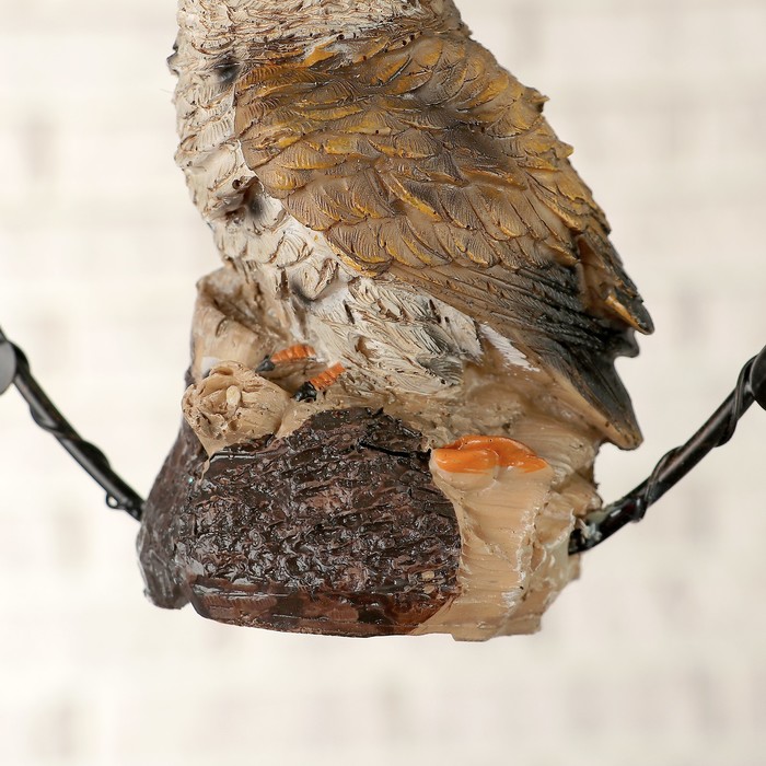 Подвесной декор "Сова на пне" с датчиком движения