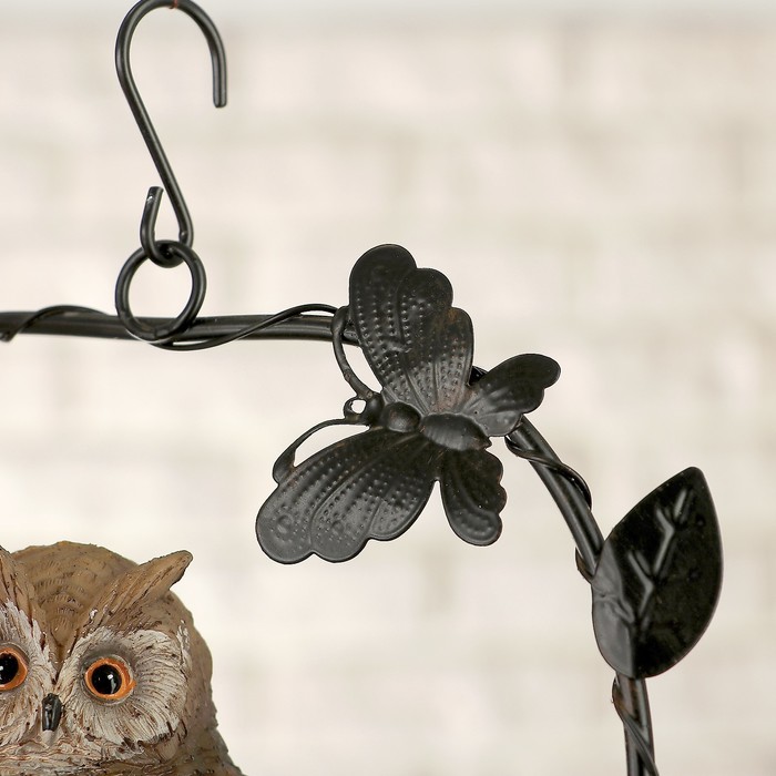 Подвесной декор "Сова на пне" с датчиком движения