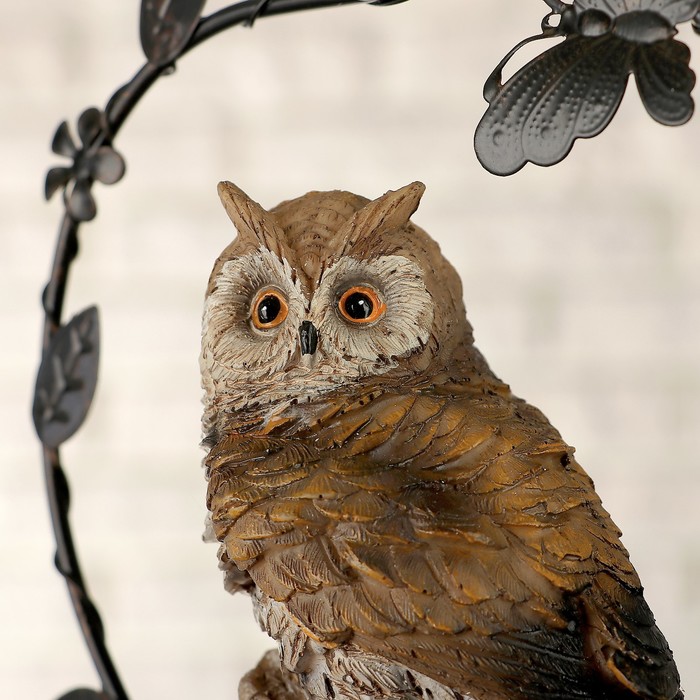 Подвесной декор "Сова на пне" с датчиком движения