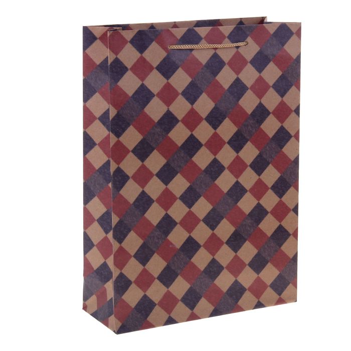 Пакет крафт "Квадраты", 12 х 5,5 х 15,5 см