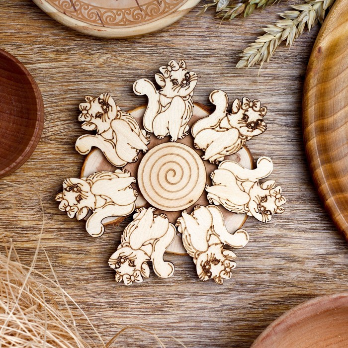 Подставка под горячее «Кошка с бантом»