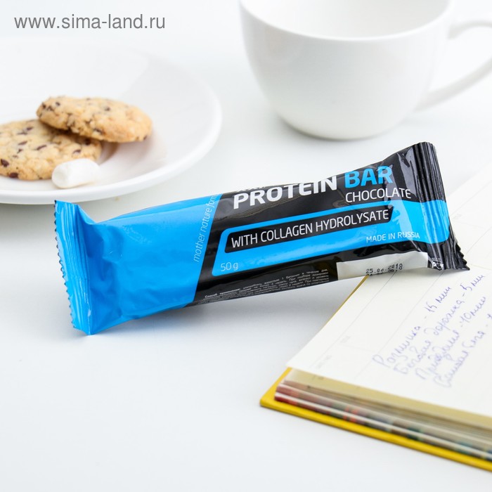 фото Батончик "protein bar" с коллагеном, 50 г шоколад / шоколадная глазурь xxi век