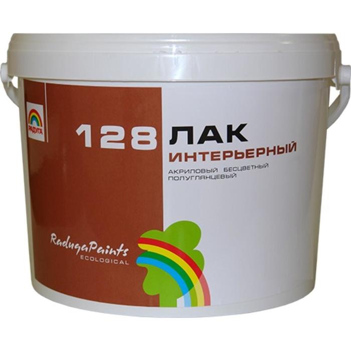 Лак интерьерный акриловый полуглянцевый для внутренних работ Радуга 128, 0,9 л