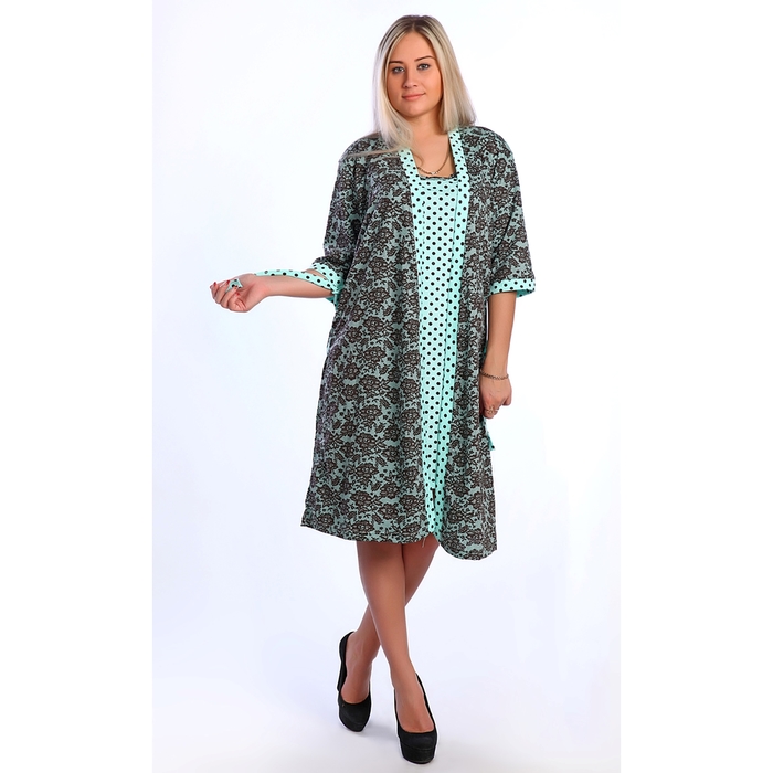 Комплект женский (халат, сорочка) ПС-1 МИКС, р-р 56