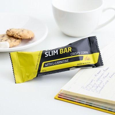 Батончик "Slim Bar" с L-карнитином, 40 г Кукуруза / белая глазурь