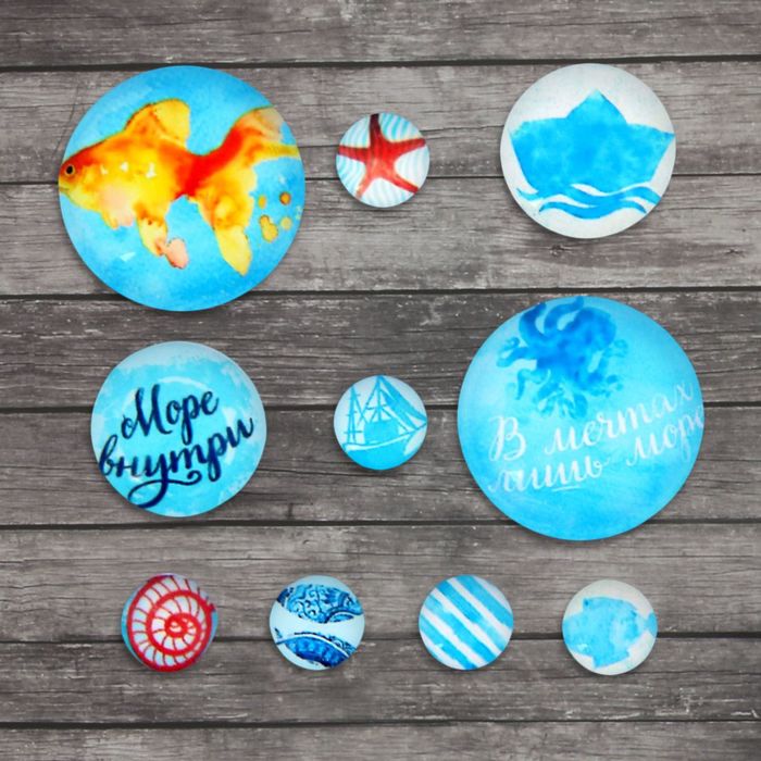 Камушки для скрапбукинга "Мое море"