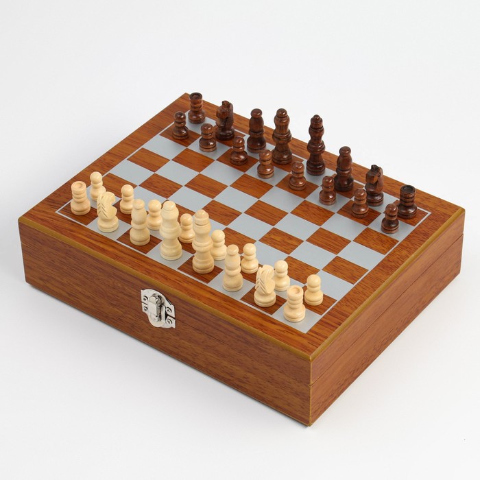 Набор подарочный шахматы, фляжка 240 мл, воронка, штопор, 2 стопки, фигуры