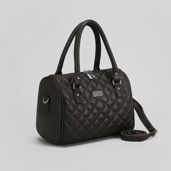 Сумка женская на молнии, 1 отдел, 1 наружный карман, коричневая