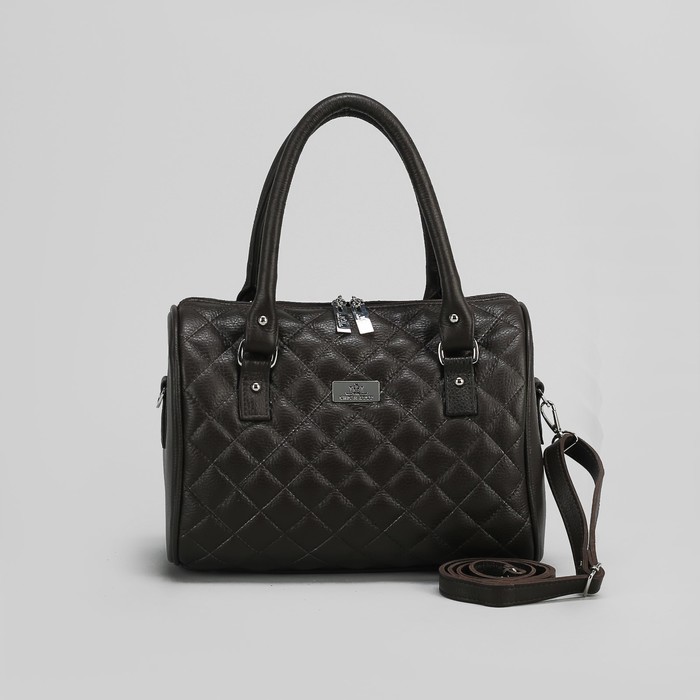 Сумка женская на молнии, 1 отдел, 1 наружный карман, коричневая