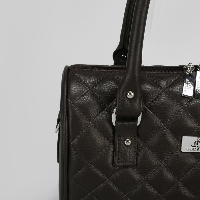 Сумка женская на молнии, 1 отдел, 1 наружный карман, коричневая