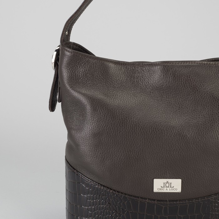 Сумка женская на молнии, 1 отдел, наружный карман, коричневая