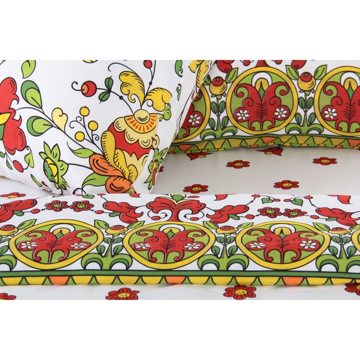 Постельное бельё "Этель" 2 сп., Новгородский мотив (вид 2), размер 175х215 см, 200х220 см, 70х70 см - 2 шт., 100% хлопок, бязь, 125 г/м2