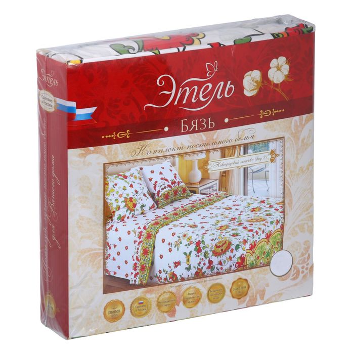 Постельное бельё "Этель" 2 сп., Новгородский мотив (вид 2), размер 175х215 см, 200х220 см, 70х70 см - 2 шт., 100% хлопок, бязь, 125 г/м2