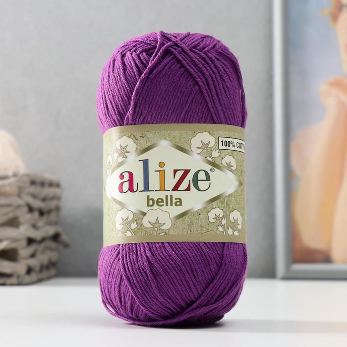 Пряжа "Bella" 100% хлопок, 180м/50гр (45 темно-фиолетовый)