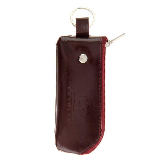 Футляр для ключей, кольцо, цвет бордовый
