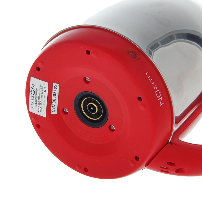 Электрочайник "LuazON" LSK-1807, 1500W, 1,8л, металл- красный