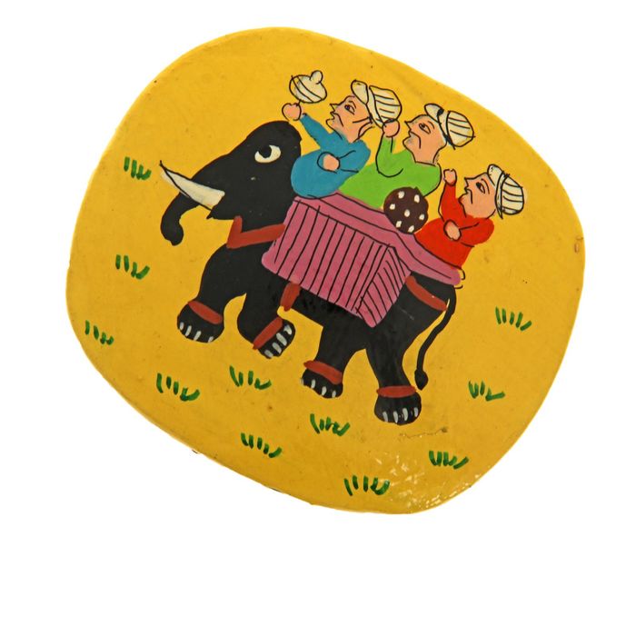 Шкатулка "Раджа на слоне" папье-маше