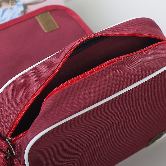 Сумка детская на клапане "Машенька", 1 отдел, длинный ремень, цвет красный/разноцветный