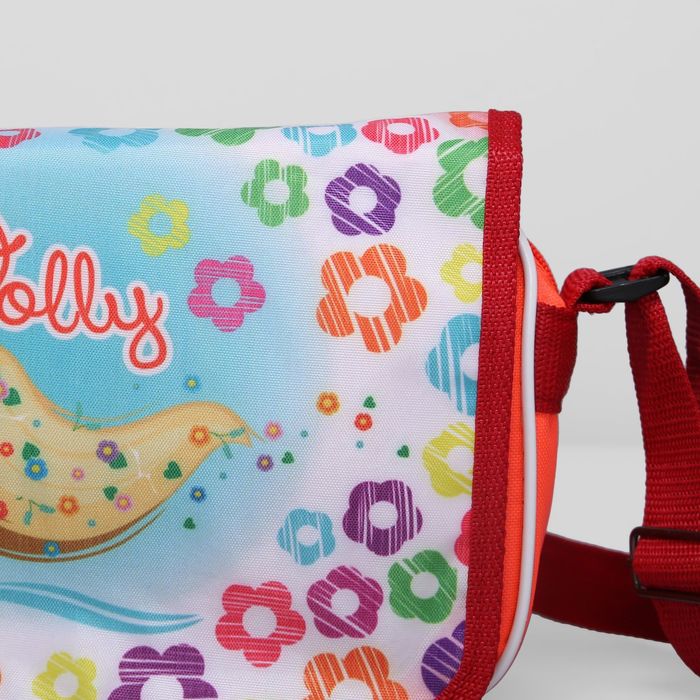 Сумка детская на клапане "Машенька", 1 отдел, длинный ремень, цвет красный/разноцветный