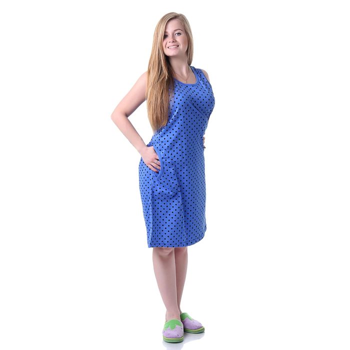 Сарафан женский, цвет синий, размер 48