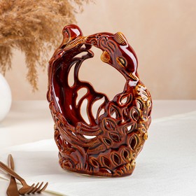 

Конфетница "Дельфин", коричневая, сквозная резка, 19 см