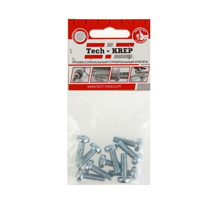 Винт с полукруглой головкой DIN7985, оцинкованный, М6х20 мм, в пакете 10 шт.