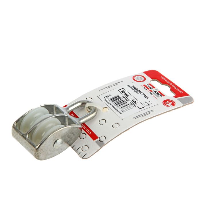 Блок для троса, двойной, оцинкованный, нейлоновый шкив, 30 мм