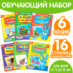 Обучающие книги «Полный годовой курс. Серия от 1 до 2 лет», 6 книг по 16 стр., в папке