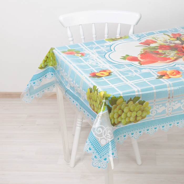 Клеенка ПВХ 140х180 см "Тропики", рулон 20 скатертей