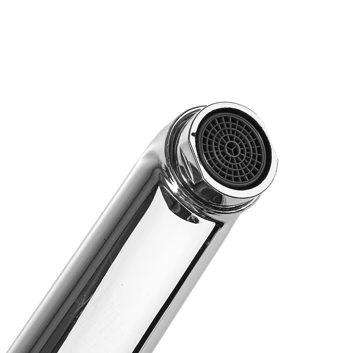 Излив для смесителя, прямой, 30 см, корпус нержавейка, сетка металл