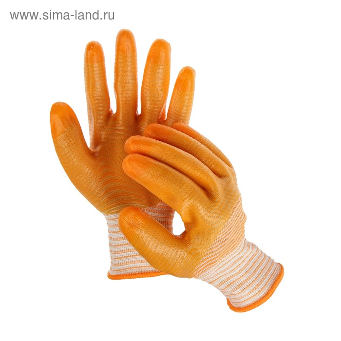 фото Перчатки текстильные, с pvc пропиткой, оранжевые greengo
